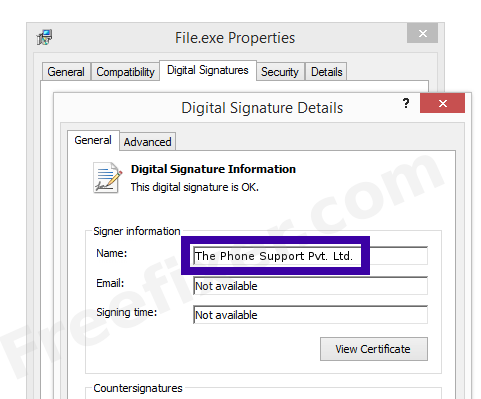 Screenshot of the The Phone Support Pvt. Ltd. certificate